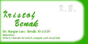 kristof benak business card