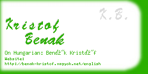 kristof benak business card